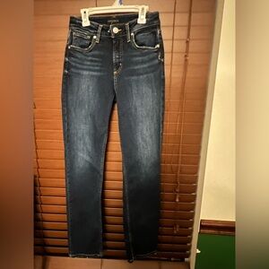 Silver Jeans Women's Dark Blue Straight Leg Jeans